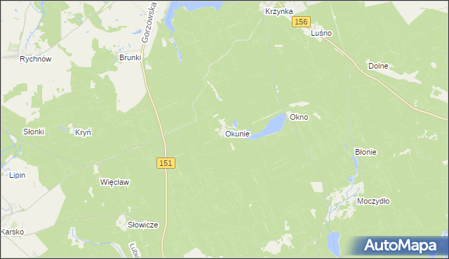 mapa Okunie, Okunie na mapie Targeo