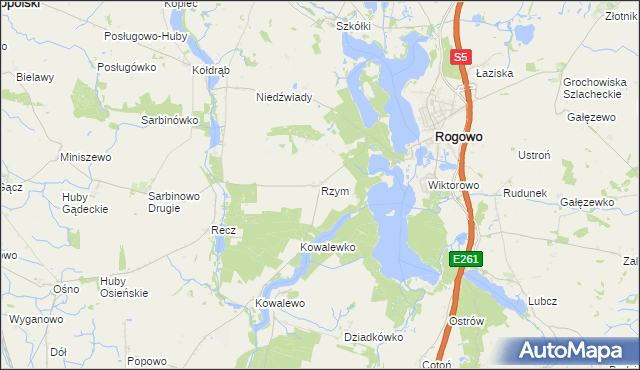 mapa Rzym gmina Rogowo, Rzym gmina Rogowo na mapie Targeo