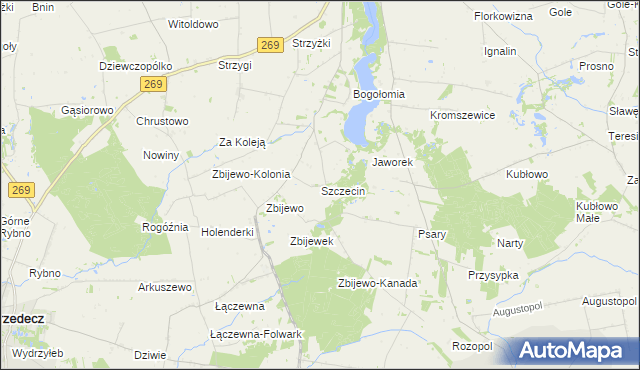 mapa Szczecin gmina Chodecz, Szczecin gmina Chodecz na mapie Targeo
