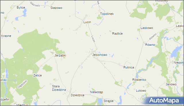 mapa Jesionowo gmina Przelewice, Jesionowo gmina Przelewice na mapie Targeo