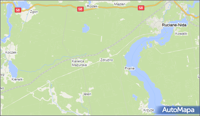 mapa Zdrużno, Zdrużno na mapie Targeo