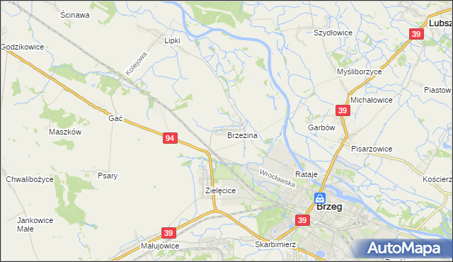 mapa Brzezina gmina Skarbimierz, Brzezina gmina Skarbimierz na mapie Targeo