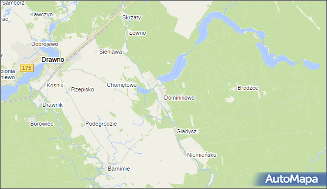 mapa Dominikowo, Dominikowo na mapie Targeo