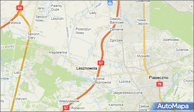 mapa Nowa Wola gmina Lesznowola, Nowa Wola gmina Lesznowola na mapie Targeo