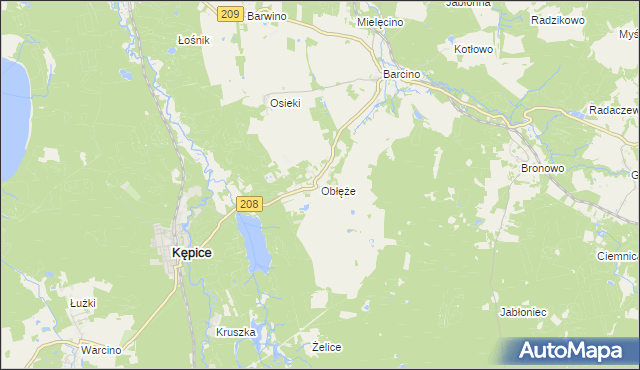 mapa Obłęże, Obłęże na mapie Targeo