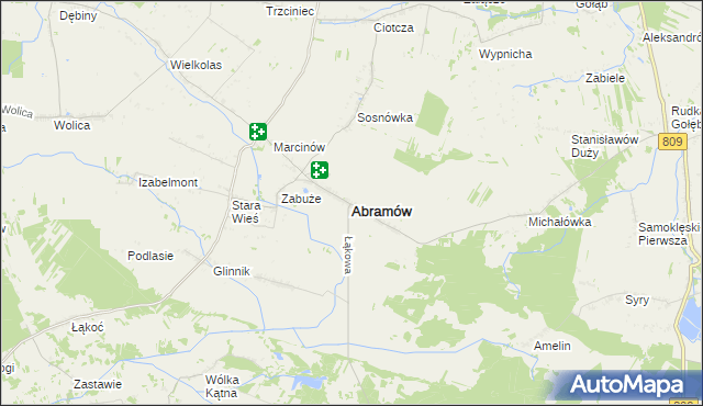 mapa Abramów powiat lubartowski, Abramów powiat lubartowski na mapie Targeo