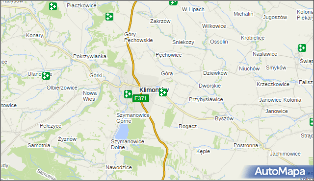 mapa Adamczowice, Adamczowice na mapie Targeo