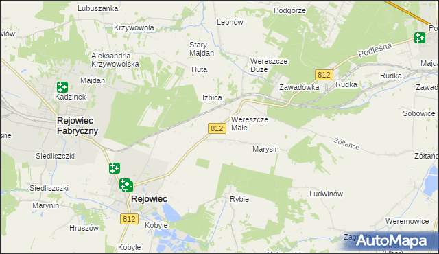 mapa Adamów gmina Rejowiec, Adamów gmina Rejowiec na mapie Targeo