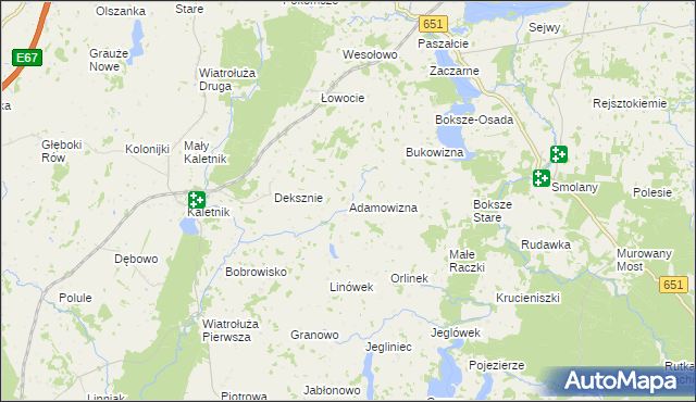 mapa Adamowizna gmina Szypliszki, Adamowizna gmina Szypliszki na mapie Targeo