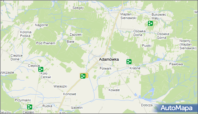 mapa Adamówka powiat przeworski, Adamówka powiat przeworski na mapie Targeo