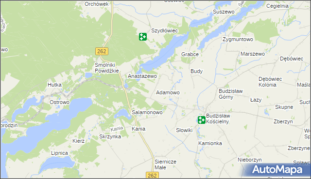 mapa Adamowo gmina Kleczew, Adamowo gmina Kleczew na mapie Targeo