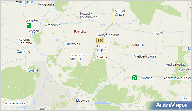 mapa Adelina gmina Werbkowice, Adelina gmina Werbkowice na mapie Targeo