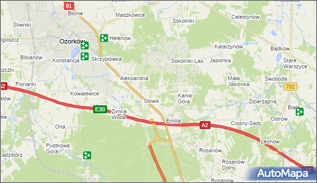 mapa Adolfów gmina Zgierz, Adolfów gmina Zgierz na mapie Targeo