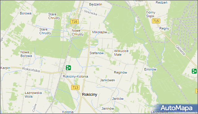 mapa Albertów gmina Rokiciny, Albertów gmina Rokiciny na mapie Targeo