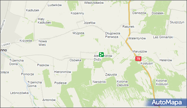 mapa Aleksandrów Duży, Aleksandrów Duży na mapie Targeo