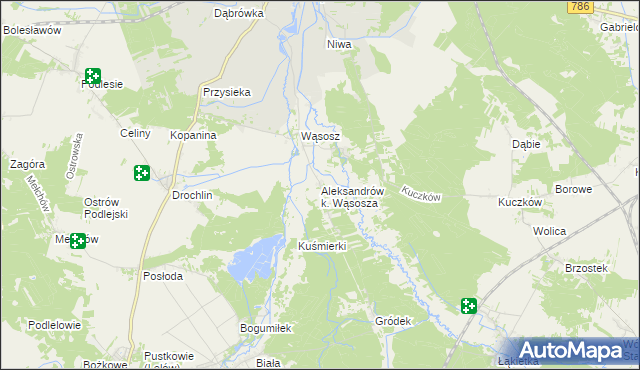 mapa Aleksandrów k. Wąsosza, Aleksandrów k. Wąsosza na mapie Targeo