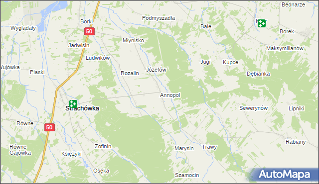 mapa Annopol gmina Strachówka, Annopol gmina Strachówka na mapie Targeo