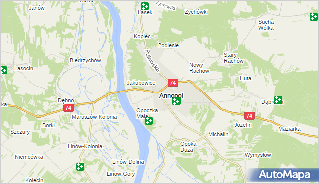 mapa Annopol powiat kraśnicki, Annopol powiat kraśnicki na mapie Targeo