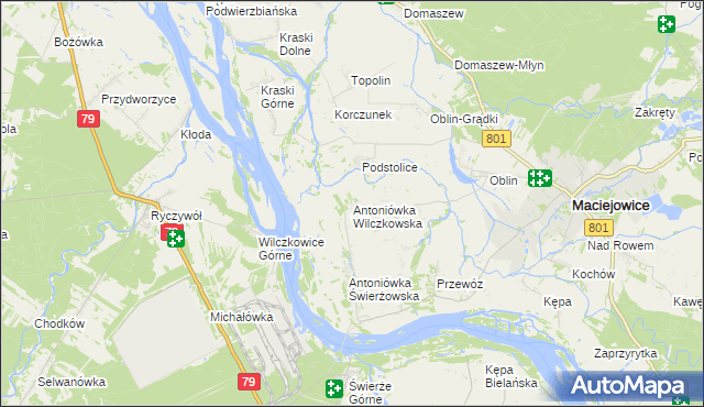 mapa Antoniówka Wilczkowska, Antoniówka Wilczkowska na mapie Targeo