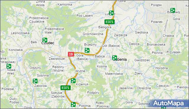 mapa Babica gmina Czudec, Babica gmina Czudec na mapie Targeo