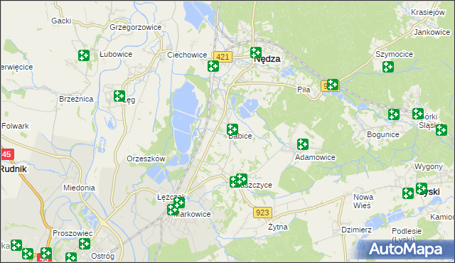 mapa Babice gmina Nędza, Babice gmina Nędza na mapie Targeo