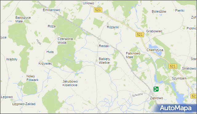 mapa Babięty Wielkie, Babięty Wielkie na mapie Targeo