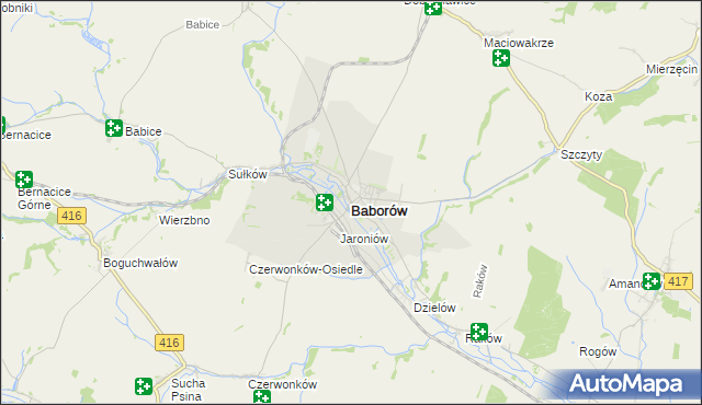 mapa Baborów, Baborów na mapie Targeo