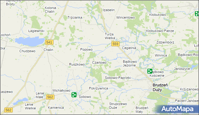 mapa Bądkowo-Rumunki, Bądkowo-Rumunki na mapie Targeo