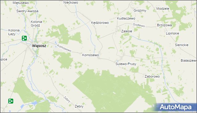 mapa Bagienice gmina Wąsosz, Bagienice gmina Wąsosz na mapie Targeo