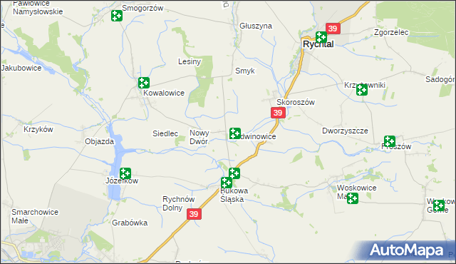 mapa Baldwinowice gmina Namysłów, Baldwinowice gmina Namysłów na mapie Targeo