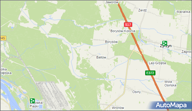 mapa Bałtów gmina Żyrzyn, Bałtów gmina Żyrzyn na mapie Targeo