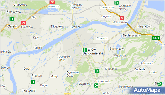 mapa Baranów Sandomierski, Baranów Sandomierski na mapie Targeo