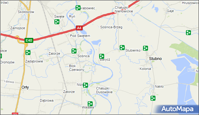 mapa Barycz gmina Stubno, Barycz gmina Stubno na mapie Targeo