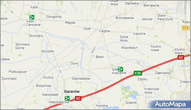 mapa Basin gmina Baranów, Basin gmina Baranów na mapie Targeo