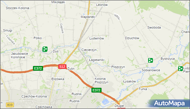 mapa Baszki gmina Niemce, Baszki gmina Niemce na mapie Targeo