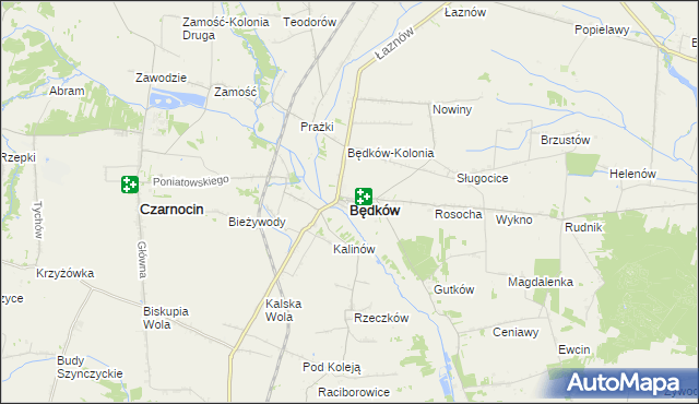 mapa Będków powiat tomaszowski, Będków powiat tomaszowski na mapie Targeo