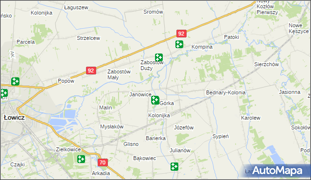 mapa Bednary gmina Nieborów, Bednary gmina Nieborów na mapie Targeo