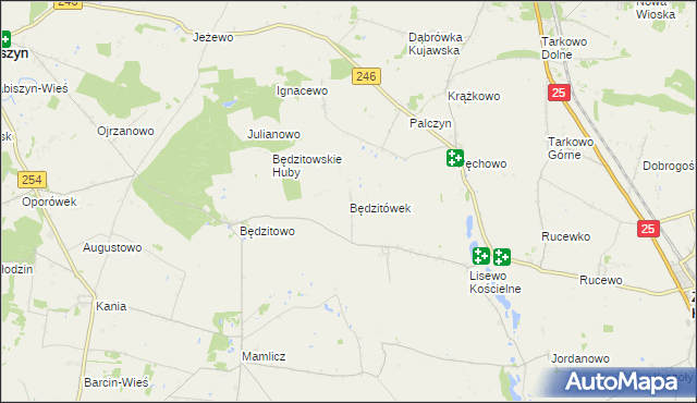 mapa Będzitówek, Będzitówek na mapie Targeo