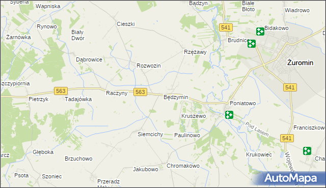 mapa Będzymin, Będzymin na mapie Targeo