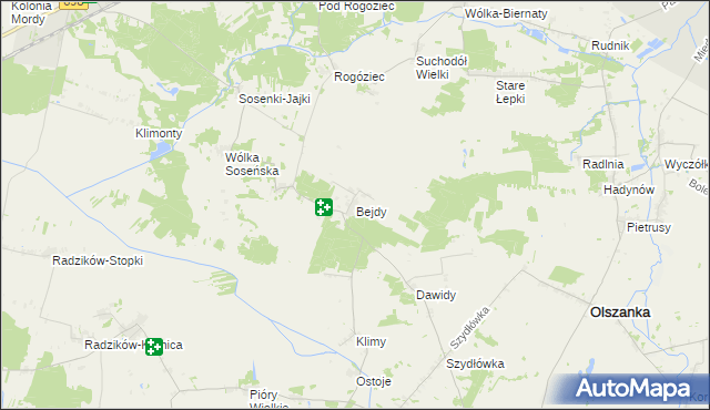 mapa Bejdy, Bejdy na mapie Targeo