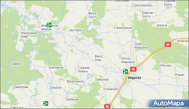 mapa Bełcz Mały, Bełcz Mały na mapie Targeo