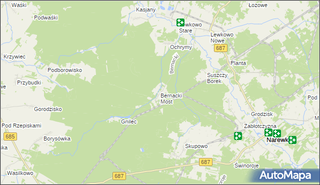 mapa Bernacki Most, Bernacki Most na mapie Targeo