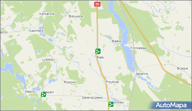 mapa Biała gmina Biały Bór, Biała gmina Biały Bór na mapie Targeo