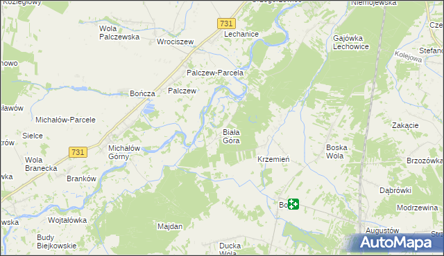 mapa Biała Góra gmina Stromiec, Biała Góra gmina Stromiec na mapie Targeo