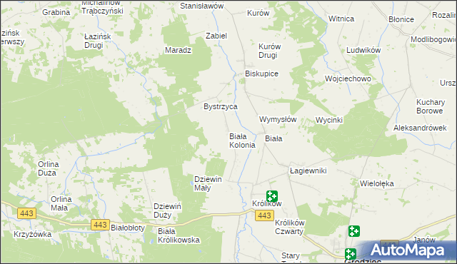 mapa Biała Kolonia, Biała Kolonia na mapie Targeo