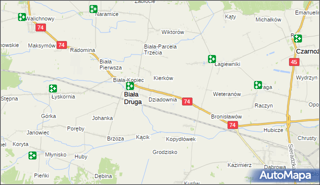 mapa Biała Rządowa, Biała Rządowa na mapie Targeo
