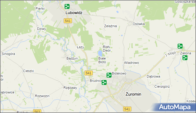 mapa Białe Błoto gmina Żuromin, Białe Błoto gmina Żuromin na mapie Targeo