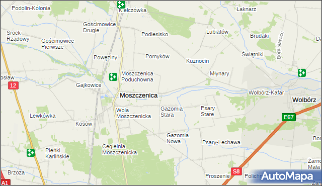 mapa Białkowice, Białkowice na mapie Targeo