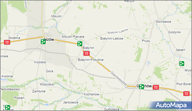 mapa Białynin-Podbór, Białynin-Podbór na mapie Targeo