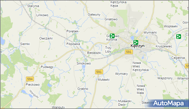 mapa Biedaszki Małe, Biedaszki Małe na mapie Targeo